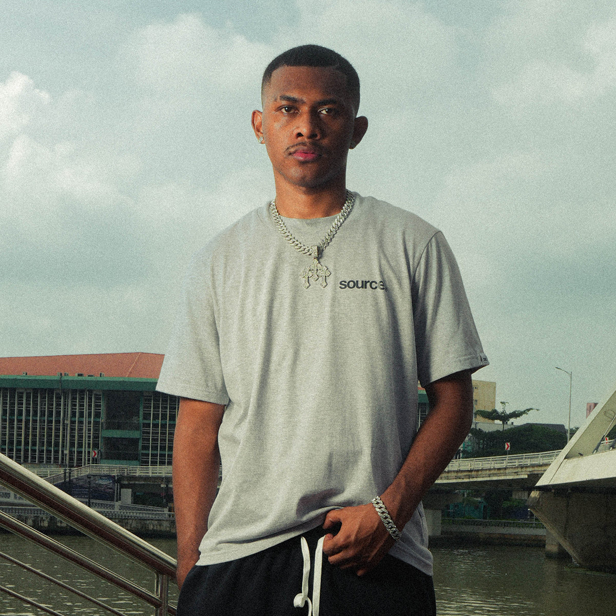 Raw Oversized Tee - Silver