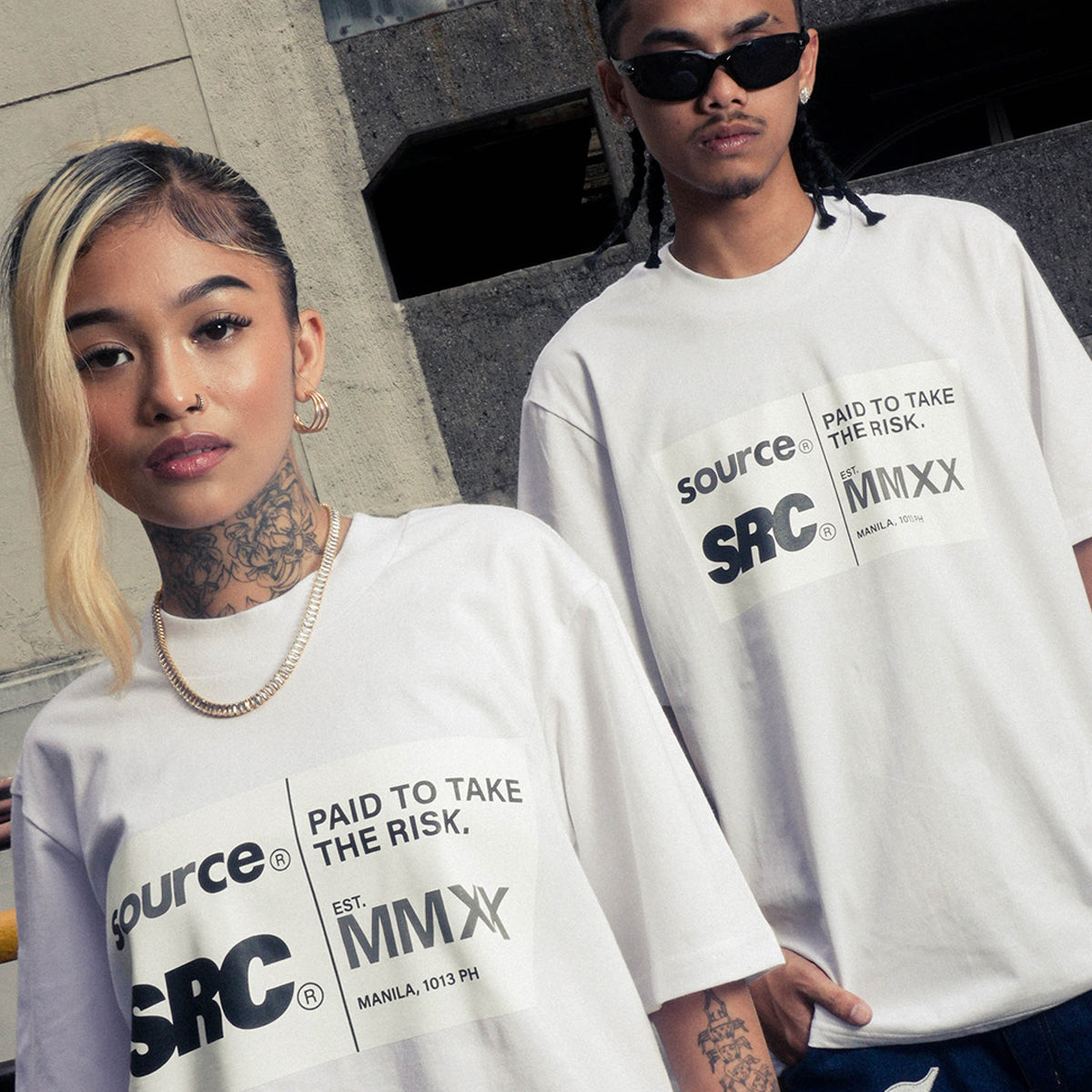 Label Oversized Tee - White