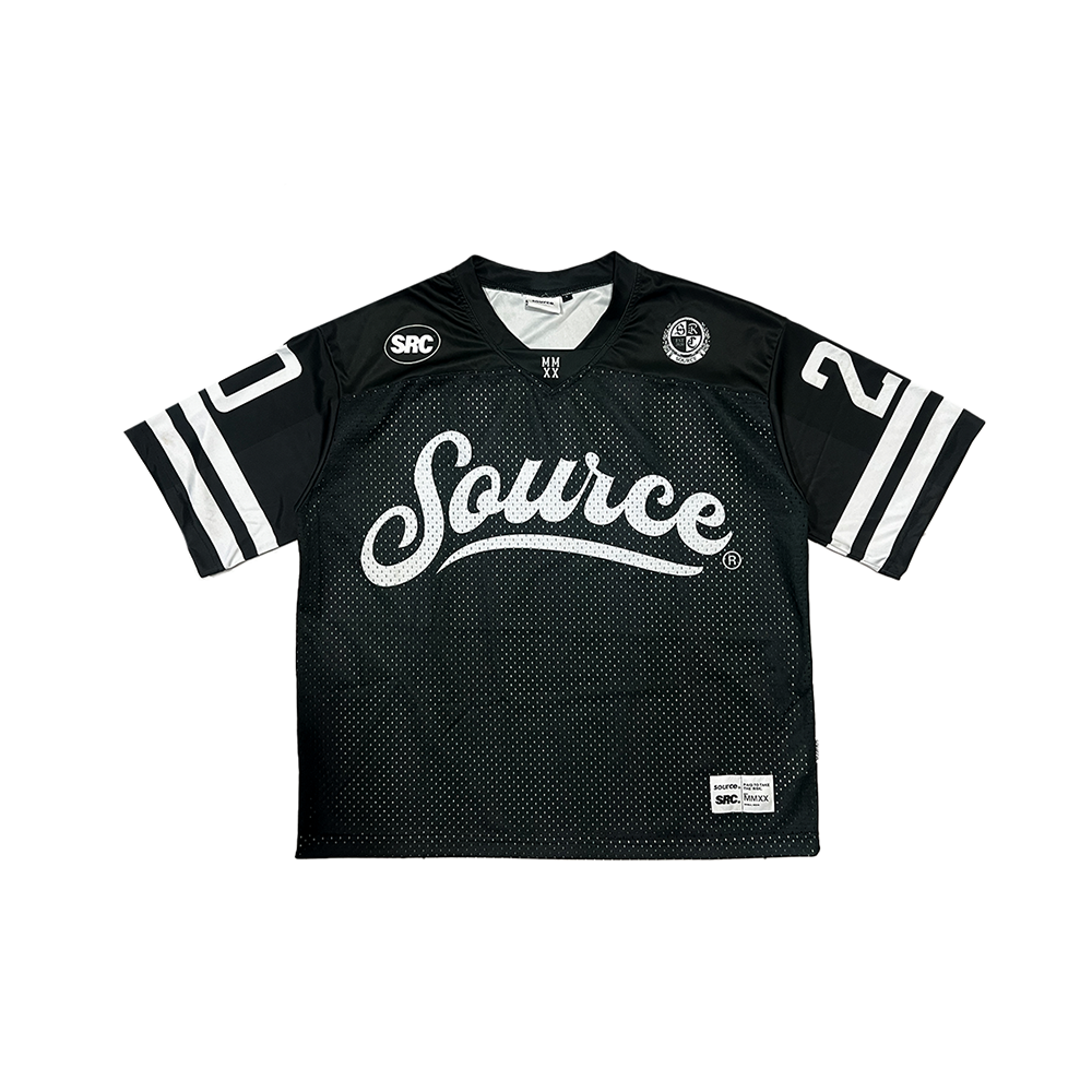 MMXX Boxy Crop Football Jersey - Black