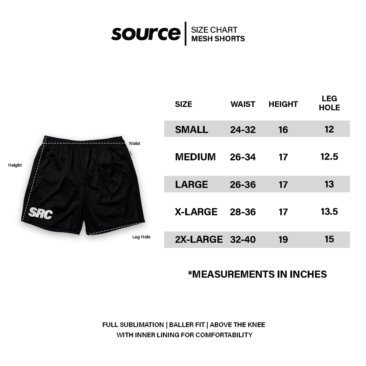 SRC® Classic Mesh Shorts Black