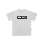 Paisley Box Logo Oversized Tee - Black in White