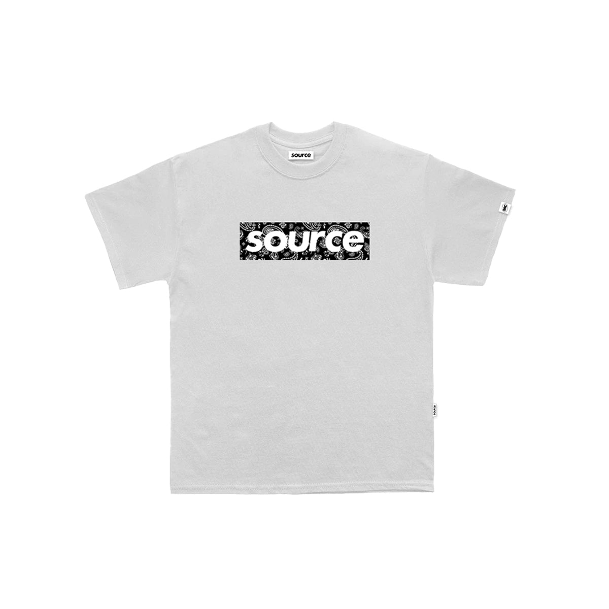 Paisley Box Logo Oversized Tee - Black in White